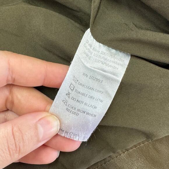 Marissa Webb‎ Coat Womens 0 Green Faux Leather Trench Jacket - Picture 8 of 14